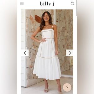 White/Beige Midi Dress